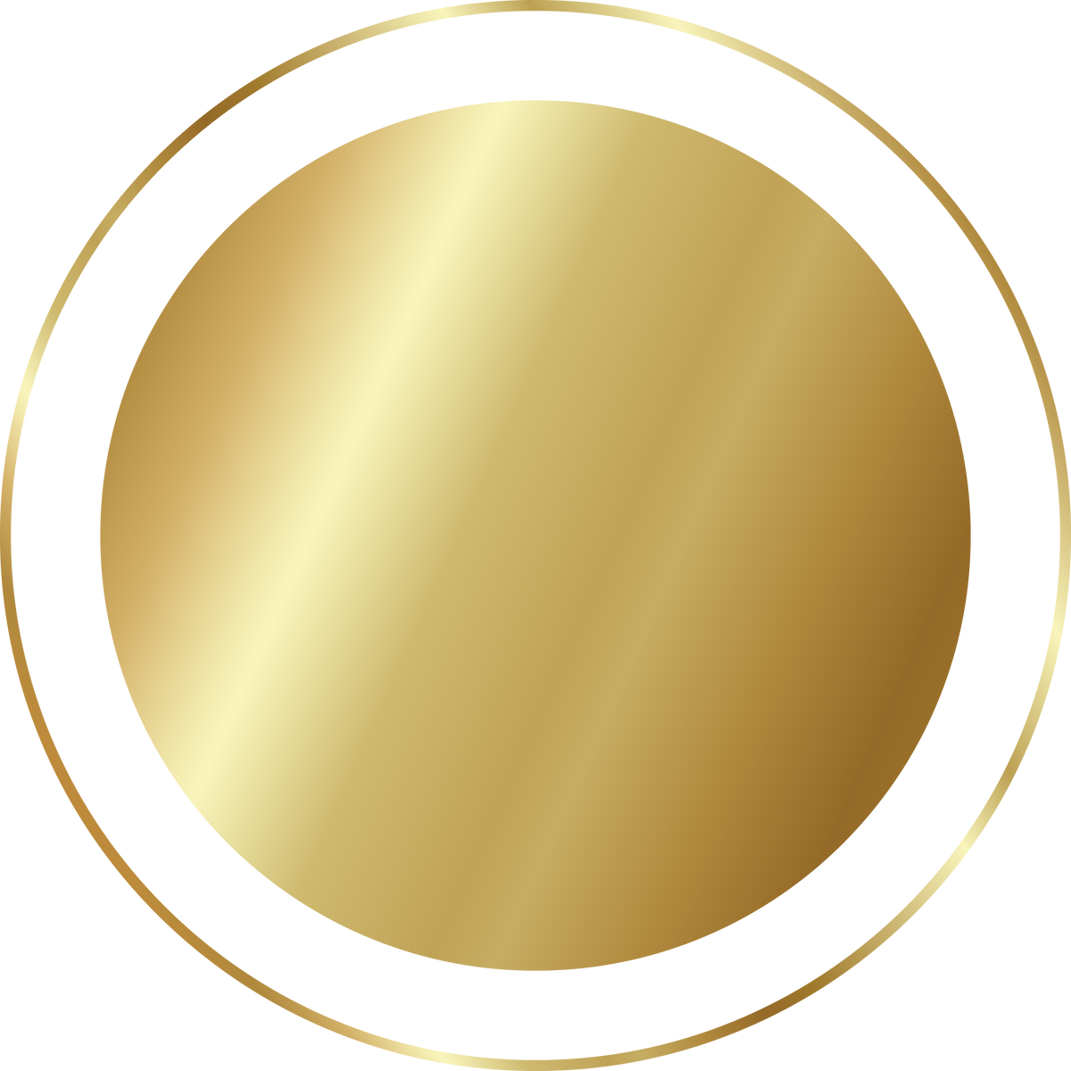 Gold Circle, Realistic Metal Button